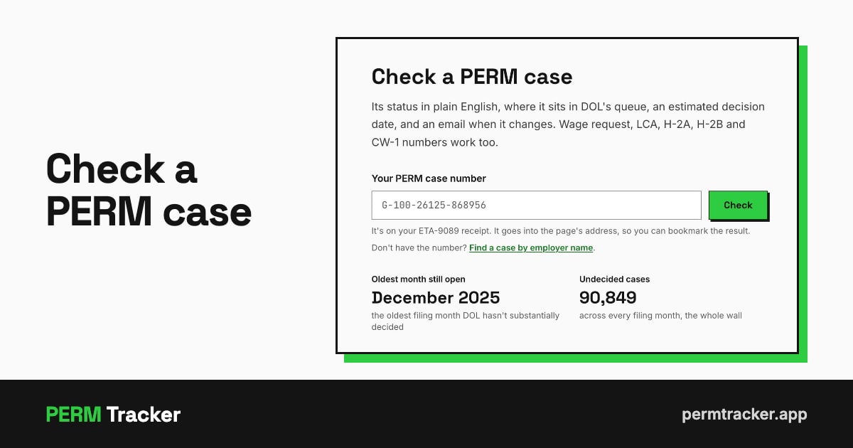 Check Your PERM Case Status | PERM Tracker